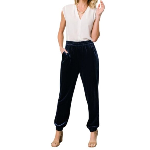 Fabletics Womens Xsmall Velour Blue Jogger - Picture 1 of 15